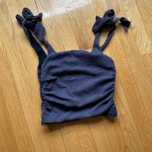 Free People crop top with ties and gathered sides size small